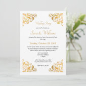 Golden Wedding Invitation Kaart (Staand voorkant)