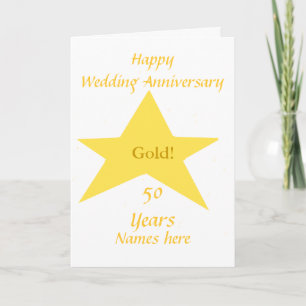 Golden Wedding Jubileum 50 jaar voornaam Kaart