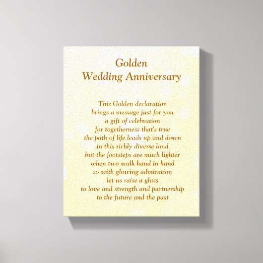 Golden Wedding Jubileum Canvas Afdruk (Voorkant)