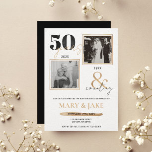 Golden Wedding Jubileum Dan en nu 50 jaar Kaart
