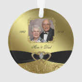 Golden Wedding Jubileum Foto Ornament (achterkant)