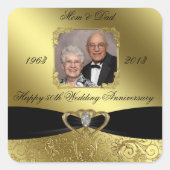 Golden Wedding Jubileum Foto Sticker (Voorkant)