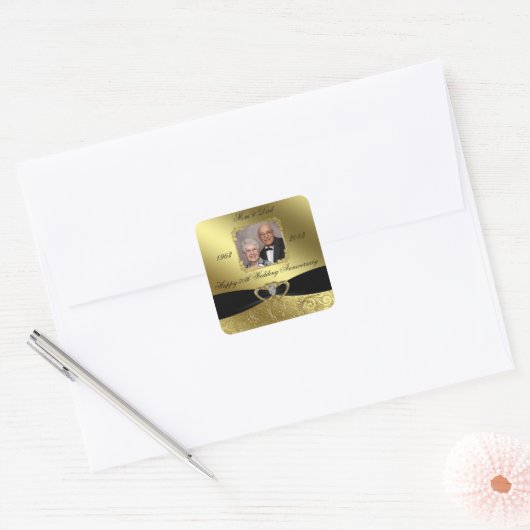 Golden Wedding Jubileum Foto Sticker (Envelop)