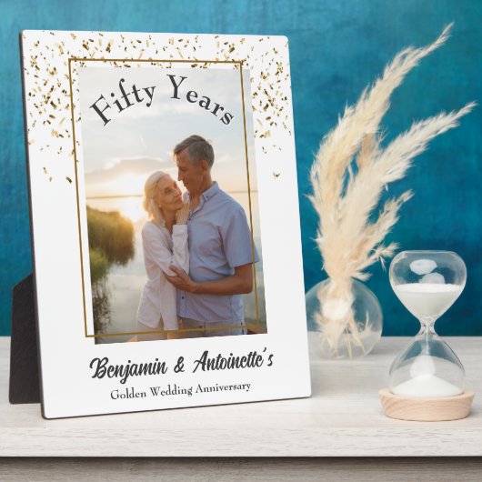 Golden Wedding Jubileum Fotoplaat (Zijkant)