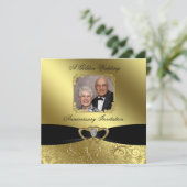 Golden Wedding Jubileum Fotouitnodiging Kaart (Staand voorkant)