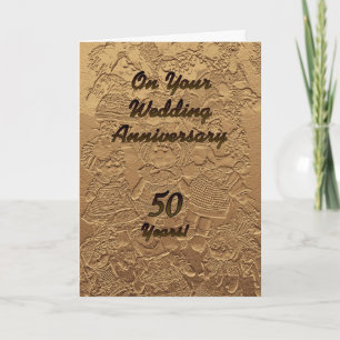 Golden Wedding Jubileum Gefeliciteerd Dolls Kaart