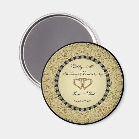 Golden Wedding Jubileum Magnet Magneet (Voorkant / Achterkant)