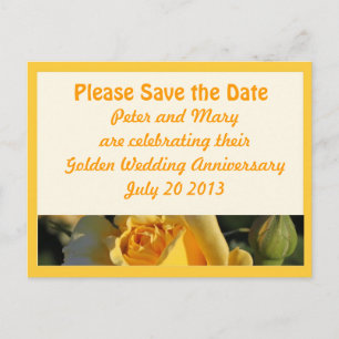 Golden Wedding Jubileum Save the Date Aankondigingskaart