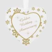 Golden Wedding Jubileum Snowflake Ornament (voorkant)
