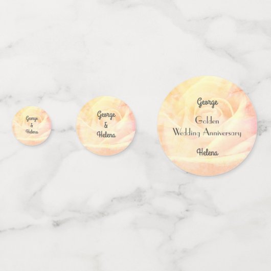 Golden Wedding Jubileum tafel Confetti (Voorkanten)