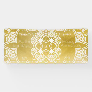 Golden Wedding Personalized Art Deco Ornamental Spandoek