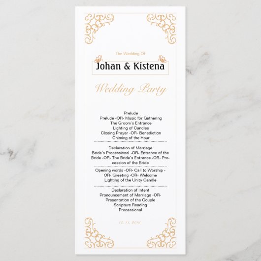 Golden Wedding-programma Programma (Voorkant)