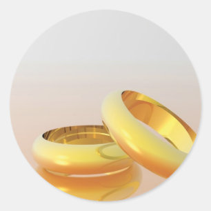 Golden Wedding Rings Ronde Sticker