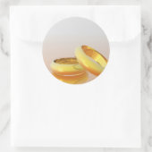 Golden Wedding Rings Ronde Sticker (Tas)