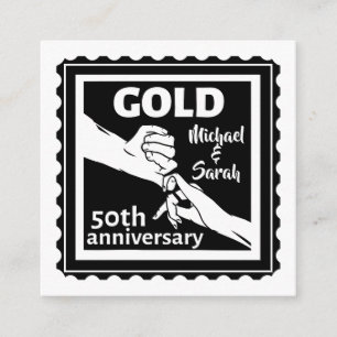 Golden wedding verjaarary holding hands 50th informatiekaartje