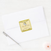 Golden Wedding Vierkante Sticker (Envelop)