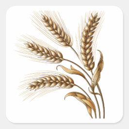 Golden Wheat Ears Vierkante Sticker