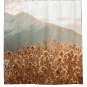 Golden Wheat Mountain // Blurry Schilderachtig pie Douchegordijn (Voorkant)