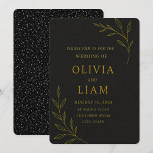 Golden Whisper Faire-part de mariage de luxe min
