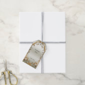Golden  White Flowers Gift Label Cadeaulabel (Met Touw)