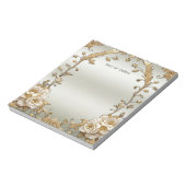 Golden White Flowers Notitieblok (Gedraaid)