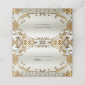 Golden  White Flowers Place Card (Buitenkant ongevouwen)