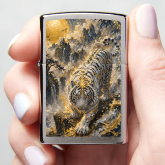 Golden White Tiger Power Mountain Waterfall Fantas