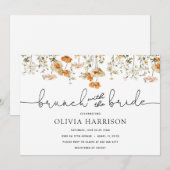 Golden Wildflower Brunch met bride Shower Kaart (Voorkant / Achterkant)