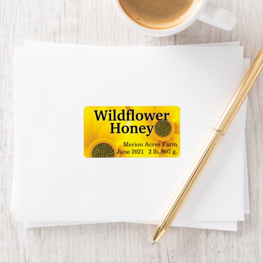 Golden Wildflower Honey Jar Etiket (Insitu)