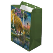Golden Willow Tree op zonsondergang door Abstract Medium Cadeauzakje (Achterkant Gekanteld)
