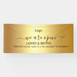 Golden Wimpers & Wenkbrauwen Schoonheidssalon Spandoek