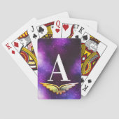 Golden Wing Paars Galaxy Monogram Pokerkaarten (Achterkant)