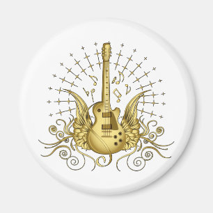 Golden Winged Guitar Magneet