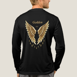 Golden Wings T-Shirt – Elegant zwart en goud Angel