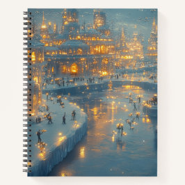 Golden Winter City Lights Notebook Notitieboek