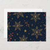 Golden Winter Glow Pattern | Holiday Feestdagenkaart (Voorkant / Achterkant)