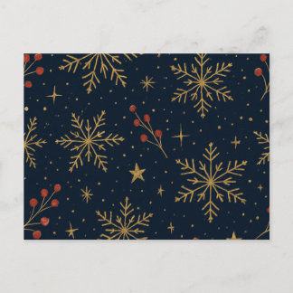Golden Winter Glow Pattern | Holiday Feestdagenkaart