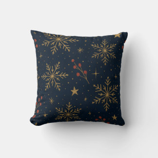 Golden Winter Glow Pattern | Holiday Kussen