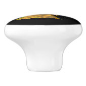 Golden Wolf Head bouton en céramique noire (Côté)