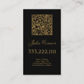 Golden Wolf Portrait Luxueux Carte de visite noir (Dos)