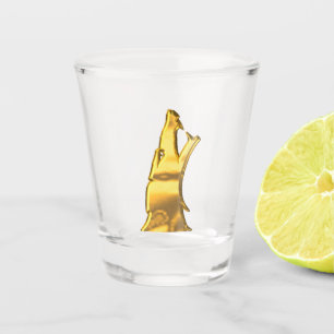 Golden Wolf Tête en verre