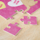 Golden Word Hearts Valentines Jigsaw Puzzle Puzzle (Côté)