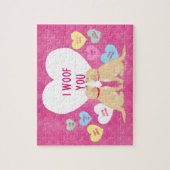 Golden Word Hearts Valentines Jigsaw Puzzle Puzzle (Vertical)