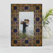 Golden Woven Celtic Knot Invitation Kaart (Staand voorkant)