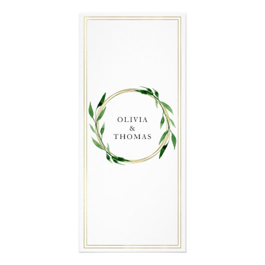 Golden Wreath Bruiloft Menu (Achterkant)