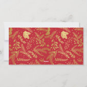 Golden Wreath Monogram Holiday 2 Carte photo Rouge (Dos)