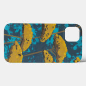 Golden Yarrow Garden met blauwe achtergrond Case-Mate iPhone Case (Achterkant (horizontaal))