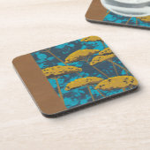 Golden Yarrow Garden met Blue Background Drankjes Onderzetter (Linkerzijde)