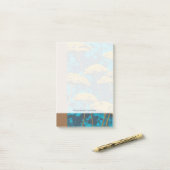 Golden Yarrow Garden met Blue Background Post-it® Notes (Op bureau)