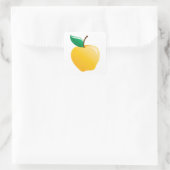 Golden Yellow Apple Vierkante Sticker (Tas)